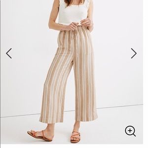 Smocked Huston Pull-On Crop Pants in Stripe